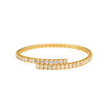 5.85ct Diamond 18K Gold Bypass Bangle Bracelet