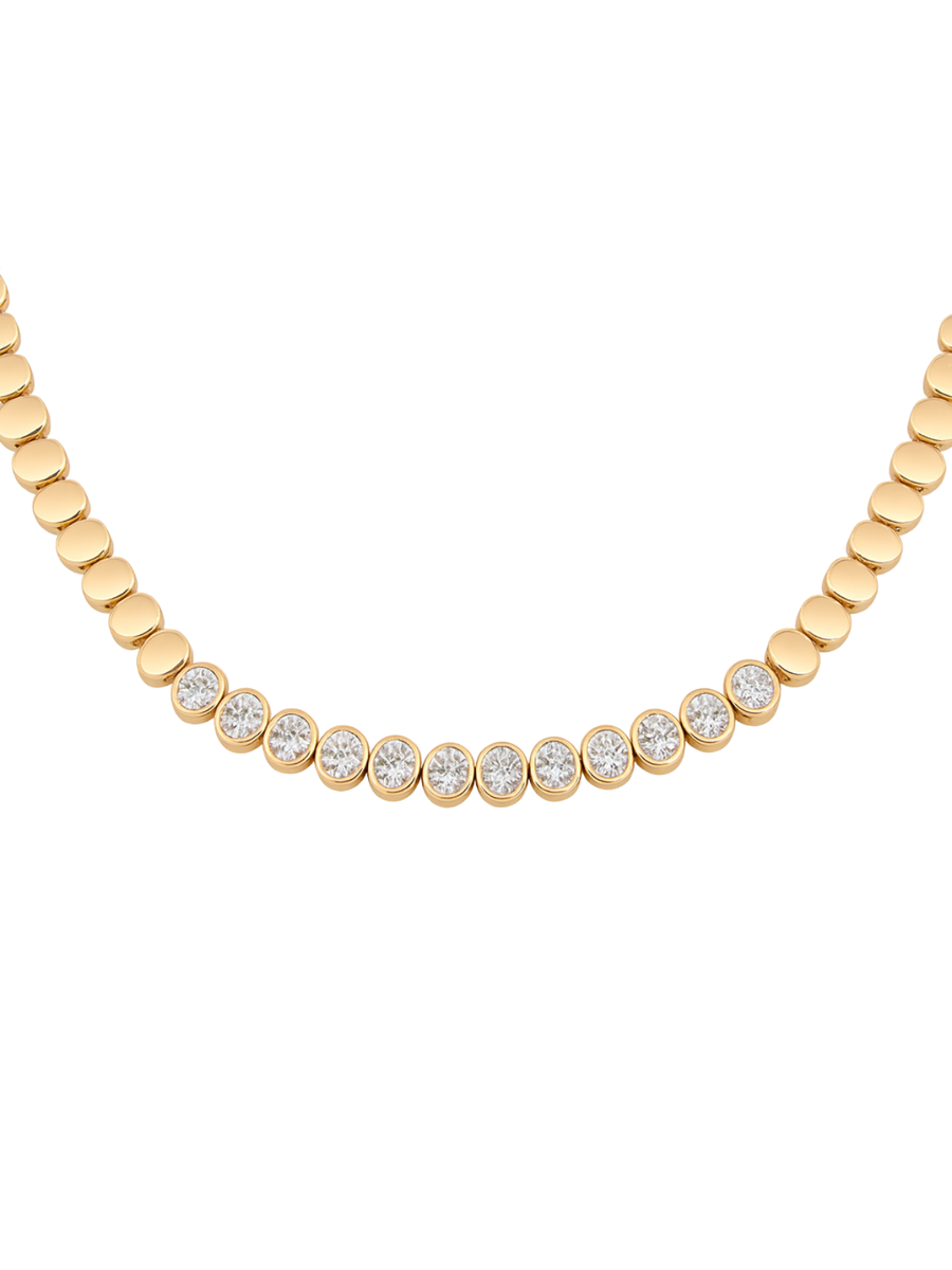 1.80ct Diamond 14K Gold Quarter Illusion Tennis Necklace