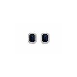 4.24ct Sapphire Diamond 18K Gold Halo Earrings