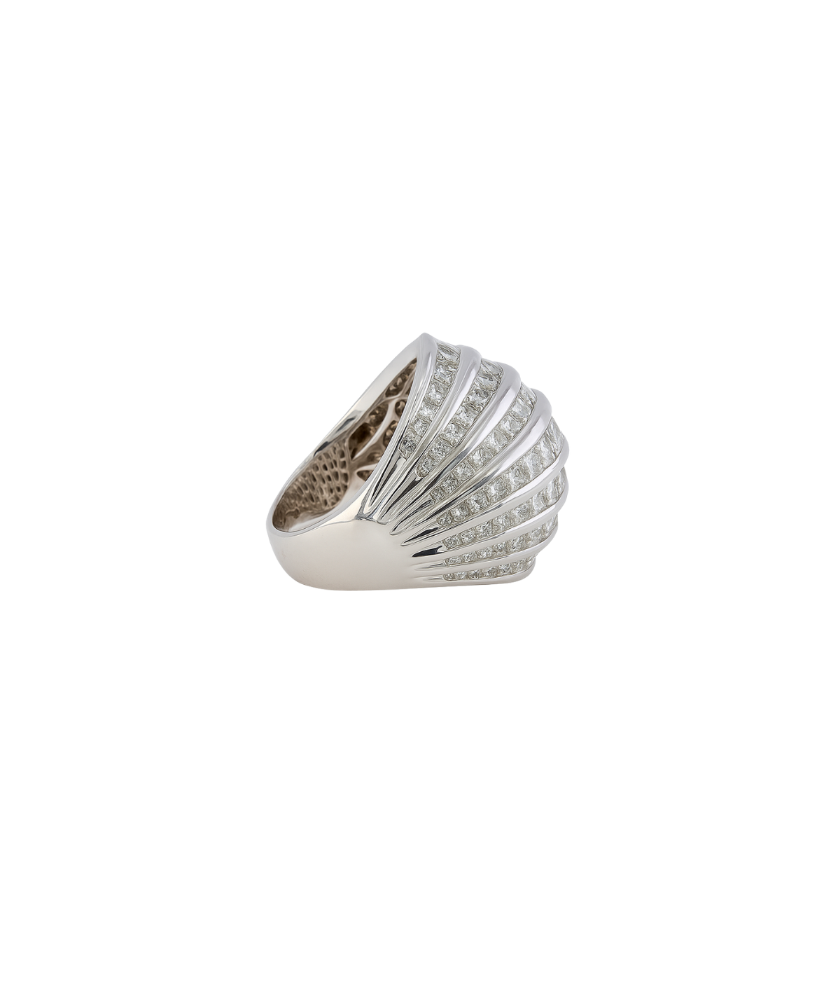5.21ct Diamond 18K Gold Shield Cocktail Ring