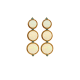 30.56ct Diamond Emerald Opal 18K Gold Statement Earrings