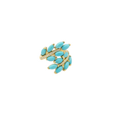 3.59ct Diamond Turquoise 18K Gold Cluster Ring