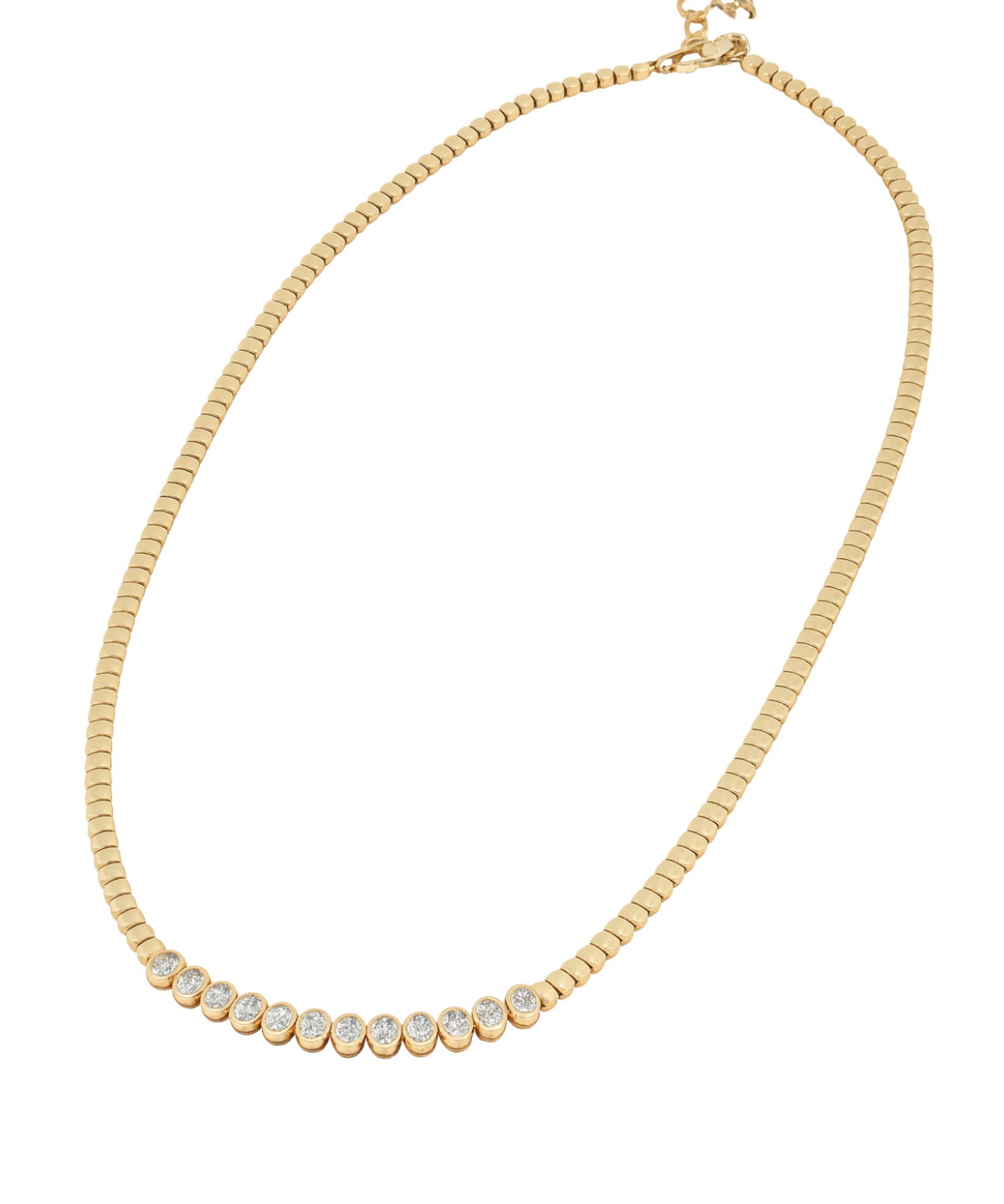 1.80ct Diamond 14K Gold Quarter Illusion Tennis Necklace