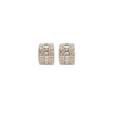 3.60ct Diamond 18K Gold Huggie Hoop Earrings