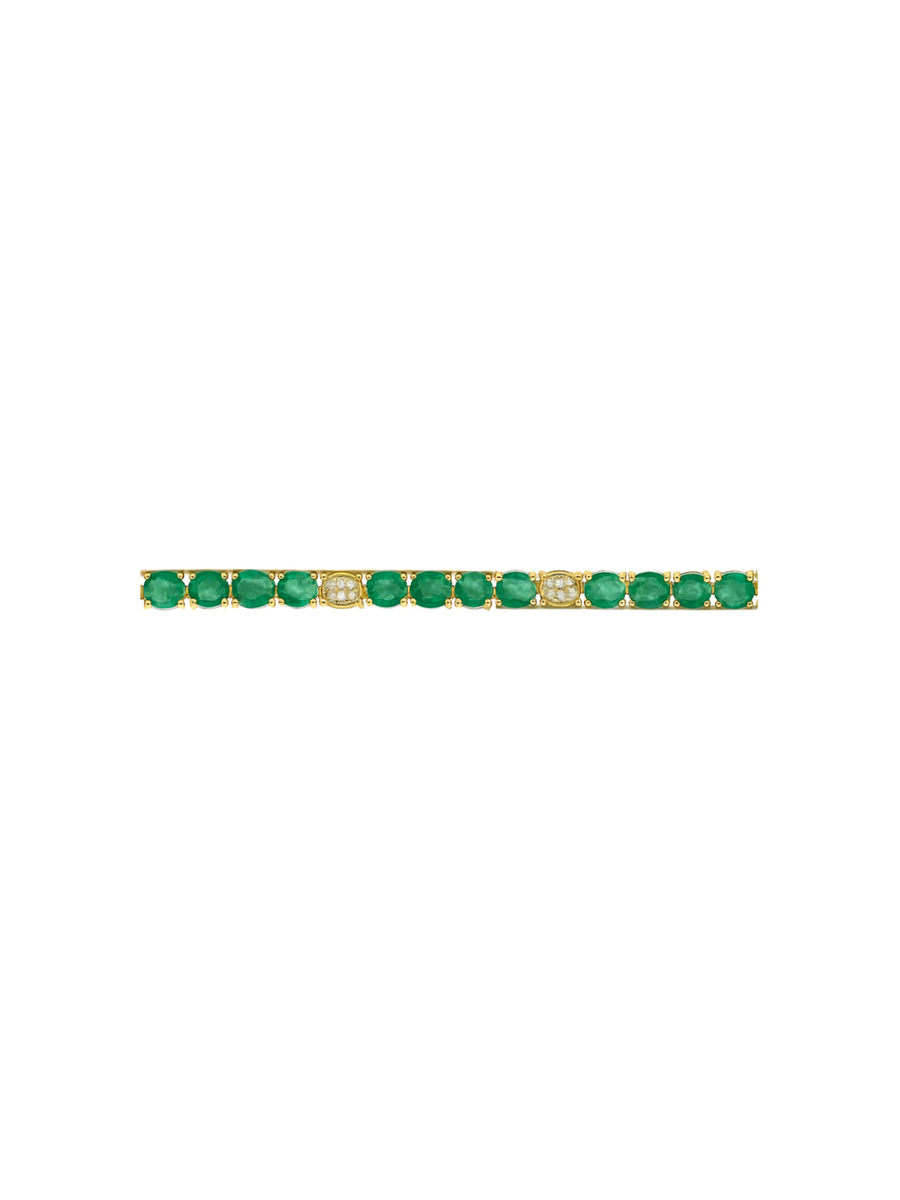 6.91ct Emerald Diamond 14K Gold Tennis Bracelet
