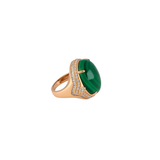 1.00ct Diamond Malachite 18K Gold Cocktail Ring