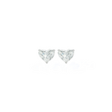 GIA 3.01ct Diamond 18K Gold Heart Shaped Stud Earrings