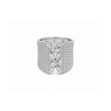 2.18ct Diamond 14K Gold Pave Statement Ring