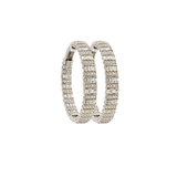 3.00ct Diamond 14K Gold Baguette & Round Hoop Earrings