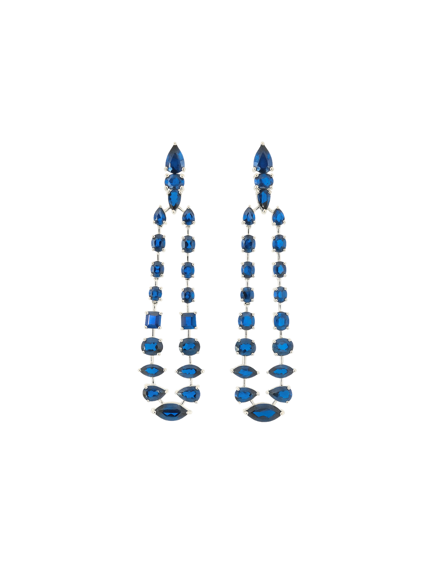 14.75ct Sapphire 18K Gold Statement Earring