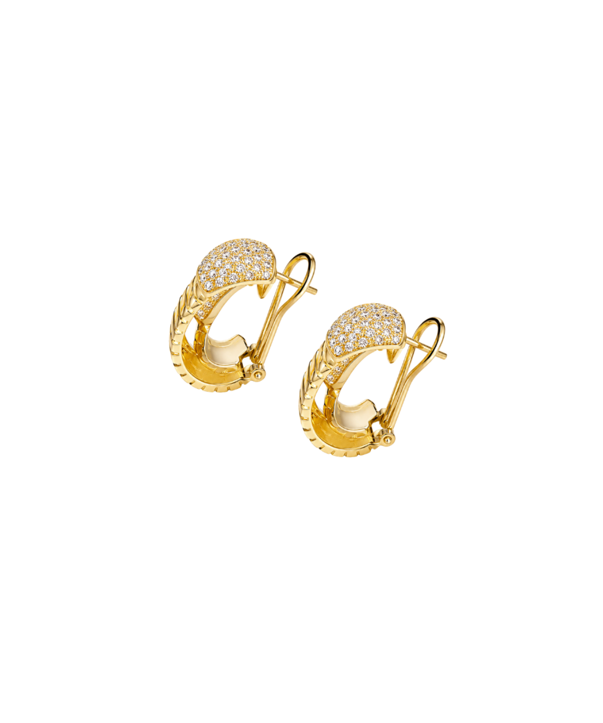 1.75ct Diamond 18K Italian Gold Double Hoop Earrings