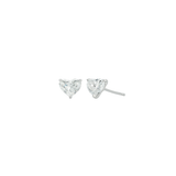 GIA 3.01ct Diamond 18K Gold Heart Shaped Stud Earrings