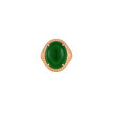 1.00ct Diamond Malachite 18K Gold Cocktail Ring