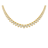 10.07ct Diamond 14K Gold Graduated Tennis Necklace