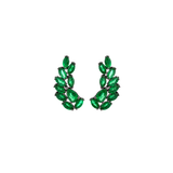 2.71ct Emerald 18K Gold Cluster Climber Earrings