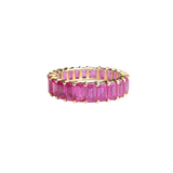 8.20ct Pink Sapphire 14K Gold Eternity Band Ring