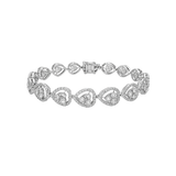 5.25ct Diamond 14K Gold Heart Tennis Bracelet