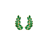 2.71ct Emerald 18K Gold Cluster Climber Earrings