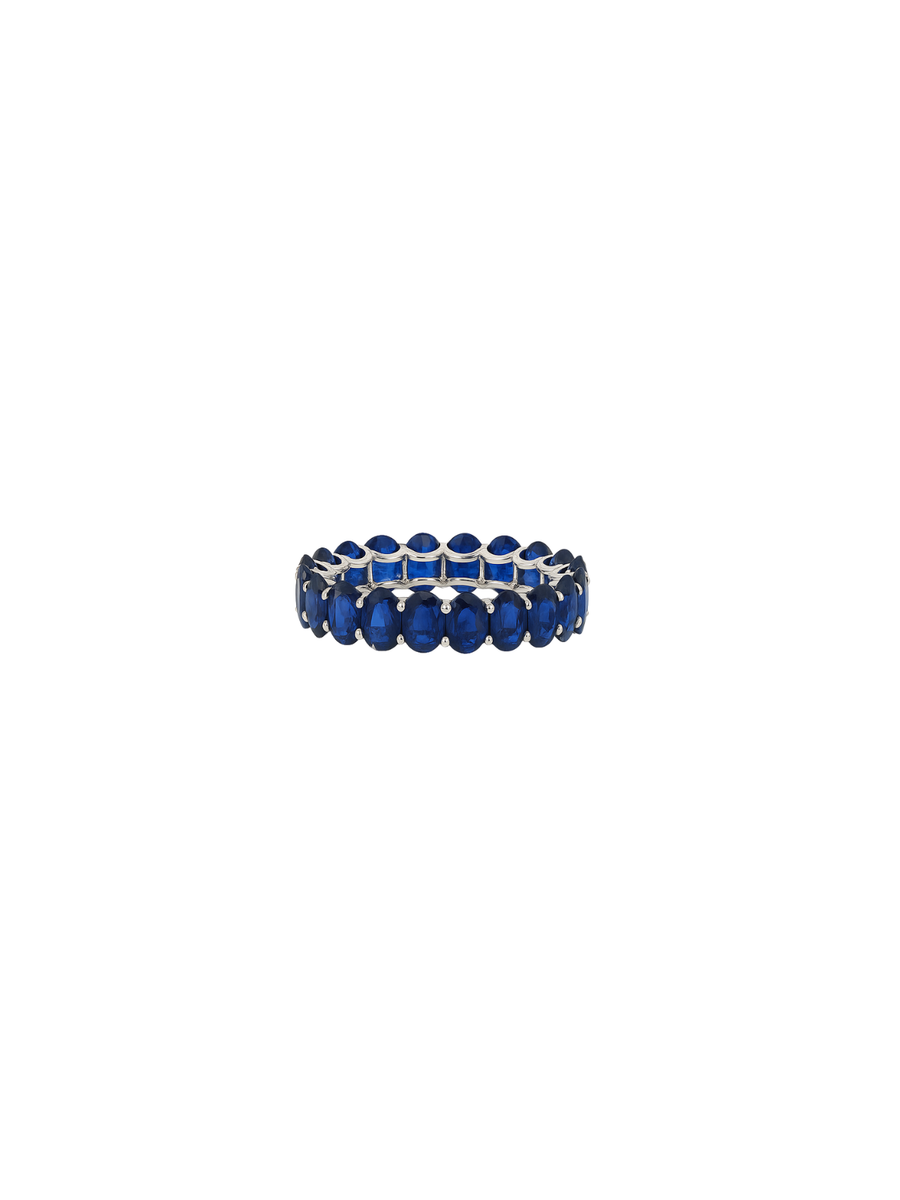 8.70ct Sapphire 14K Gold Oval Eternity Ring