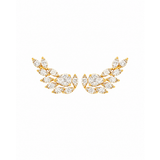 1.30ct Diamond 18K Gold Cluster Climber Earrings