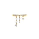 0.88ct Diamond 18K Gold Dangle Drop Ear Cuff