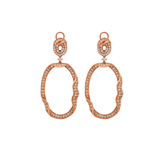 3.36ct Diamond 18K Gold Drop Circle Earrings
