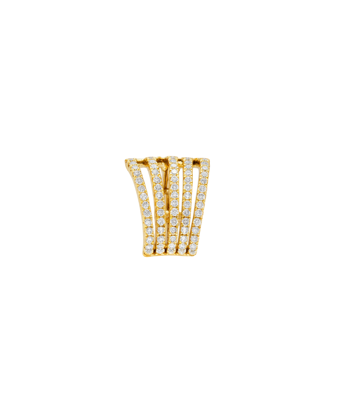 0.95ct Diamond 18K Gold Five Row Ear Cuff