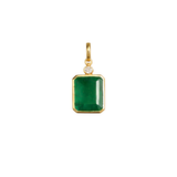 8.35ct Diamond Emerald 18K Gold Bezel Pendant