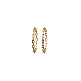 14K Gold Chain Hoop Earrings