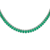 20.60ct Emerald 18K Gold Tennis Necklace