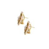 1.04ct Diamond 14K Gold Flower Earrings