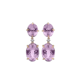 22.13cts Kunzite Diamond 18K Gold Drop Earrings