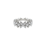 2.12ct Diamond 18K Gold Flower Band Ring