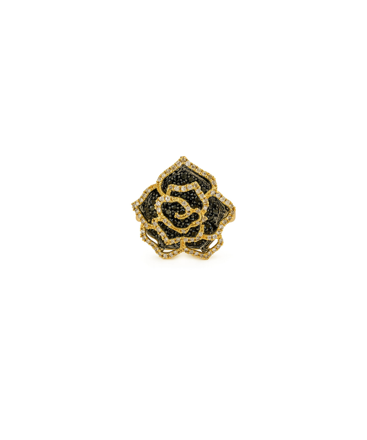1.00ct Diamond 18K Gold Rose Statement Ring