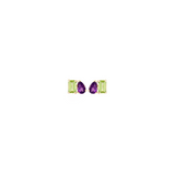 1.1ct Amethyst and Peridot 14K Gold Earrings