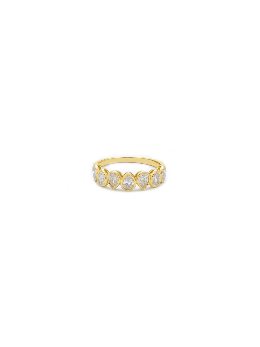 1.82ct Diamond 14K Gold Pear Half Eternity Ring