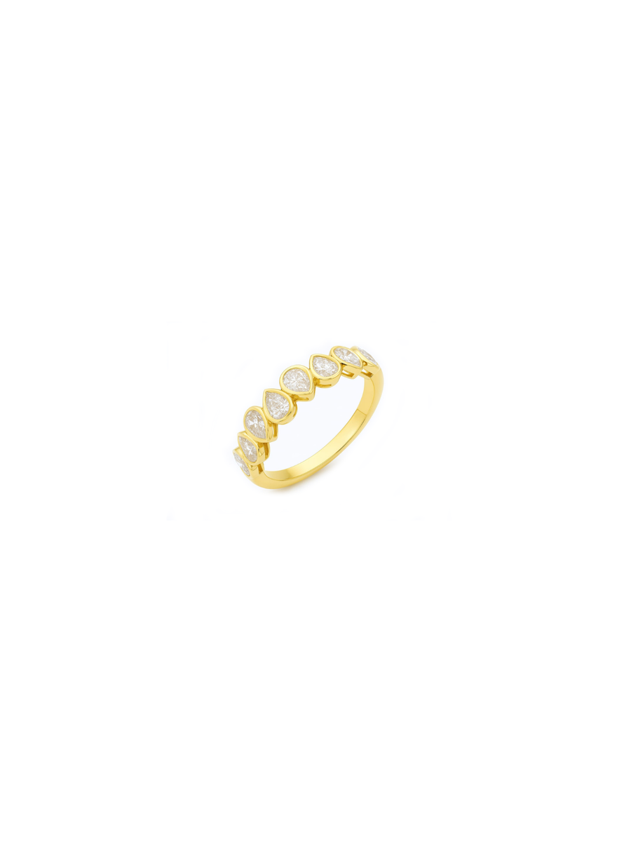 1.82ct Diamond 14K Gold Pear Half Eternity Ring