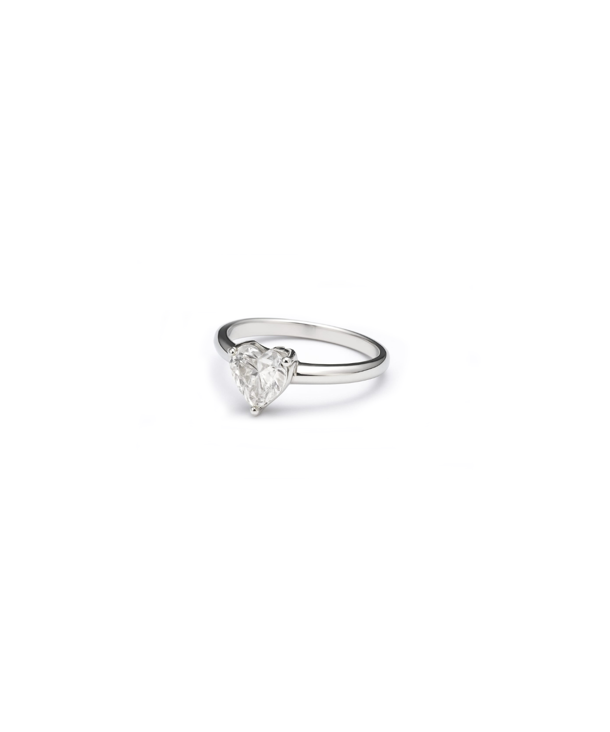 0.46ct Diamond 18K Gold Heart Solitaire Ring