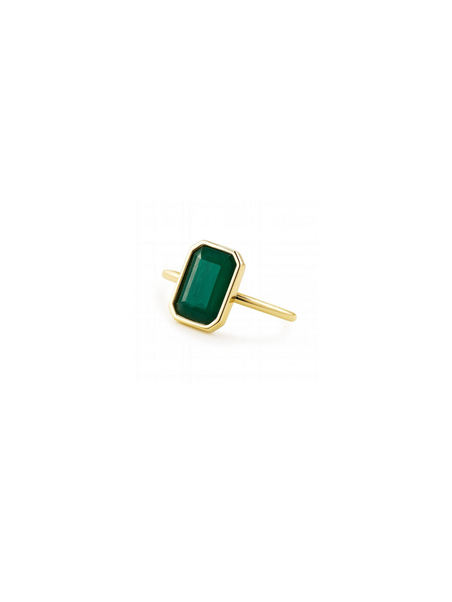 2.66ct Diamond 14K Gold Emerald Bezel Ring