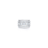 2.45ct Diamond 18K Gold Five Row Ring