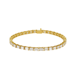 7.00ct Diamond 18K Gold Emerald Cut Tennis Bracelet