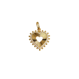 0.37ct Diamond 14K Gold Fluted Heart Pendant