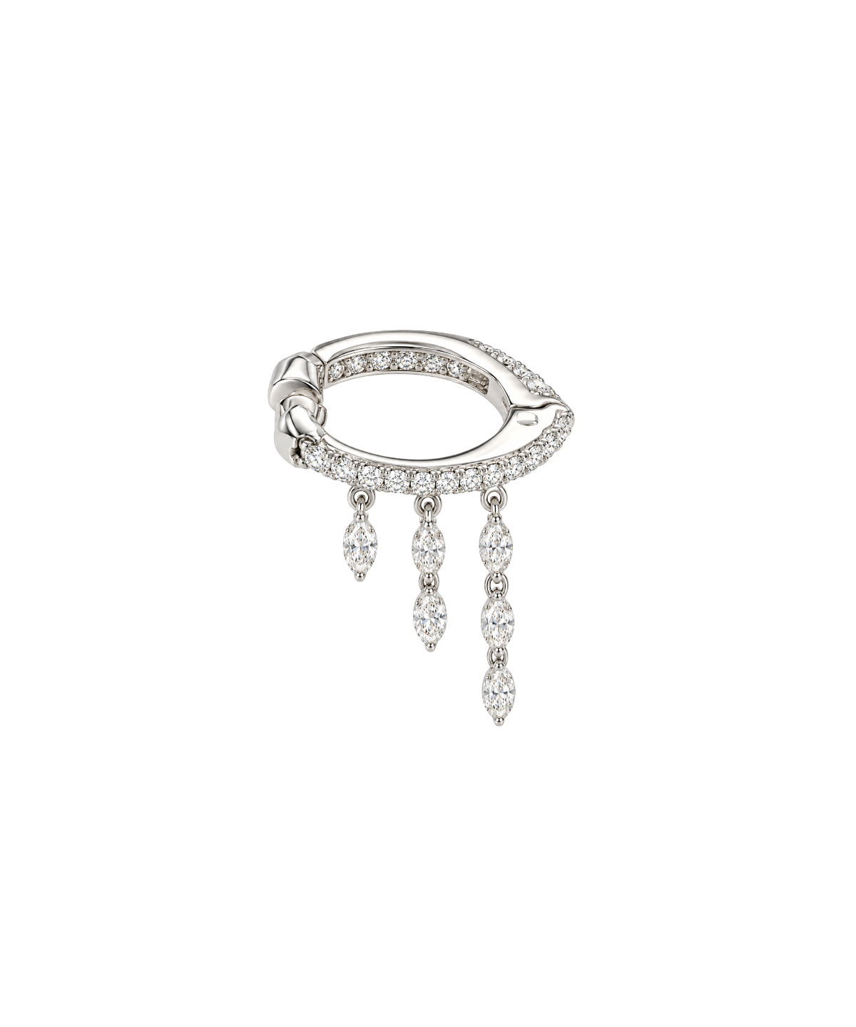 0.835ct Diamond 18K Gold Dangle Drop Ear Cuff