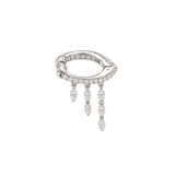 0.835ct Diamond 18K Gold Dangle Drop Ear Cuff