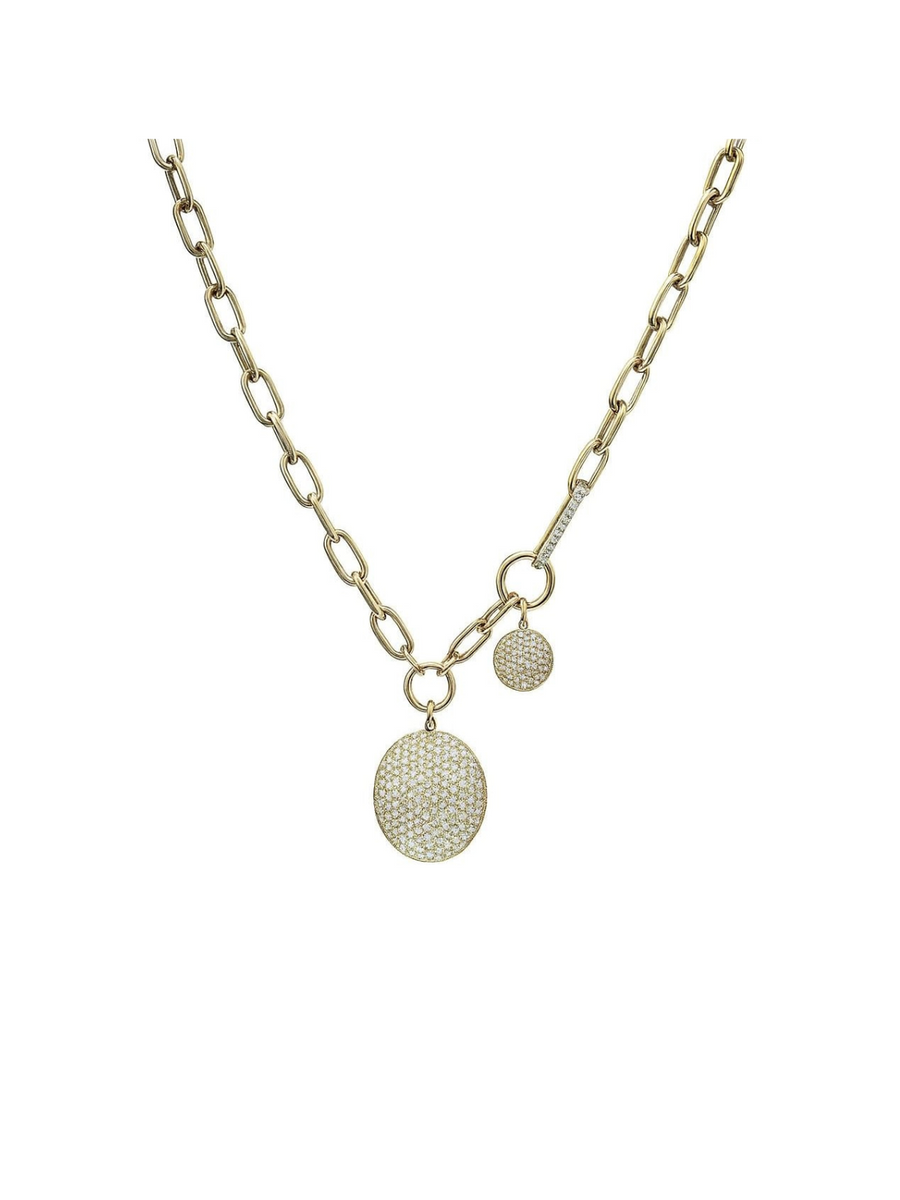 3.70ct Diamond 14K Gold Statement Necklace