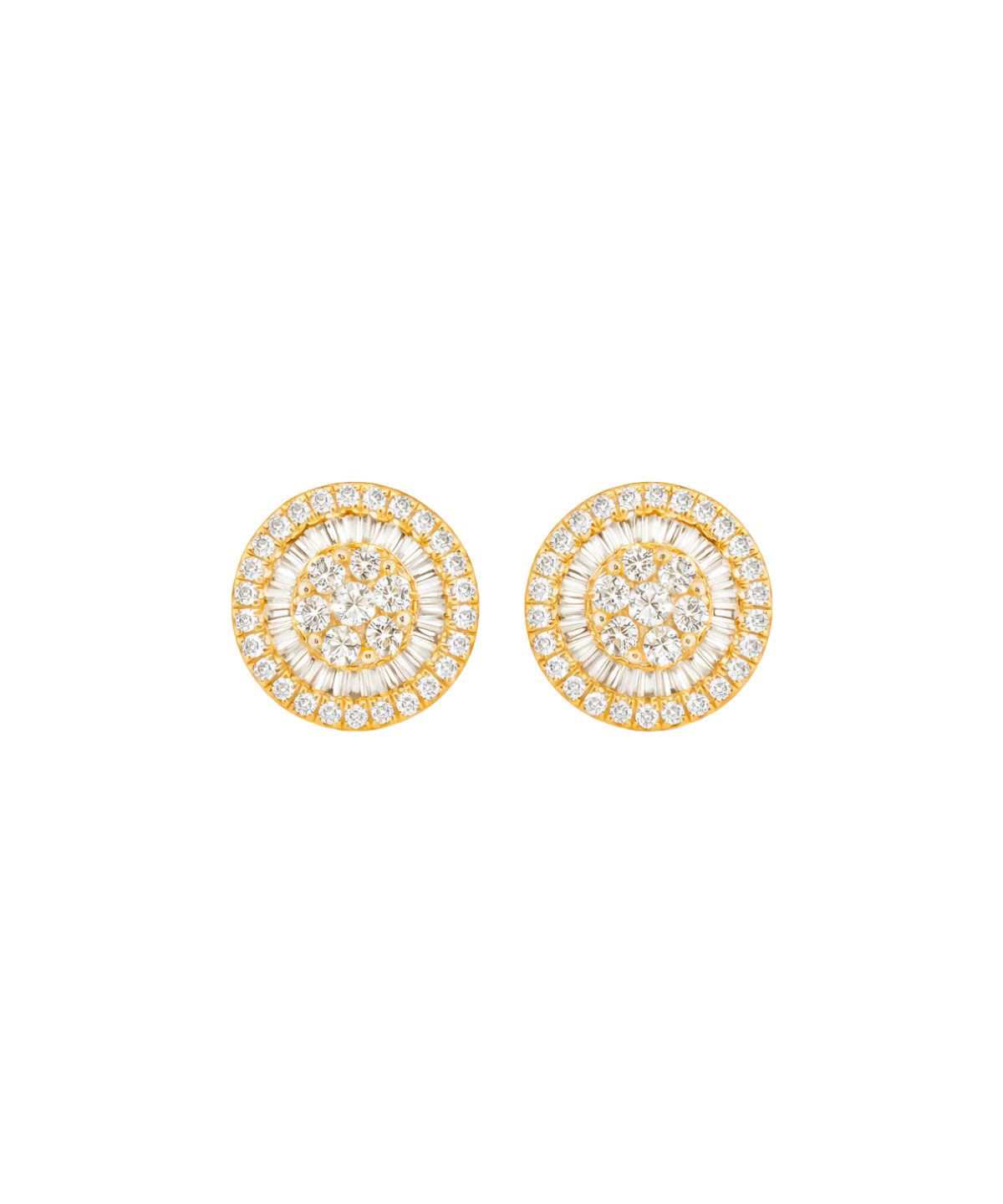 1.51ct Diamond 18K Gold Large Illusion Stud Earrings