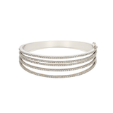 3.90ct Diamond 14K Gold Multi Row Bangle Bracelet