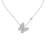 0.81ct Diamond 18K Gold Butterfly Pendant Necklace