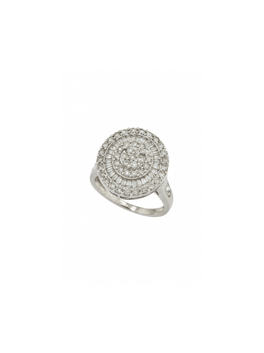 1.09ct Diamond 18K Gold Illusion Set Ring