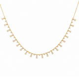 2.60ct Diamond 14K Gold Stationed Drop Necklace